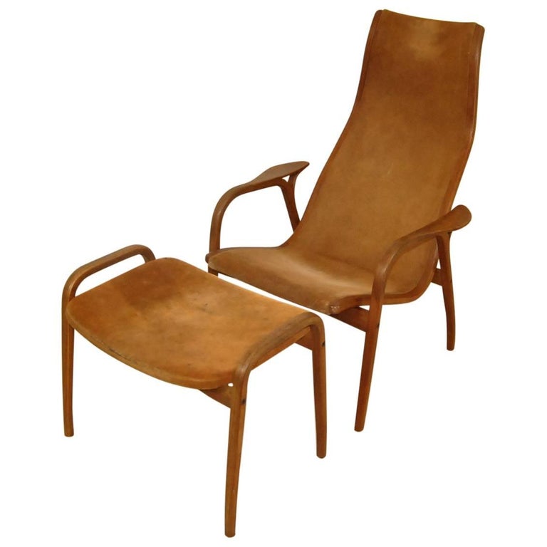 Eckström Lamino Chair with Ottoman at 1stdibs Eckström Lamino Chair with Ottoman at 1stdibs