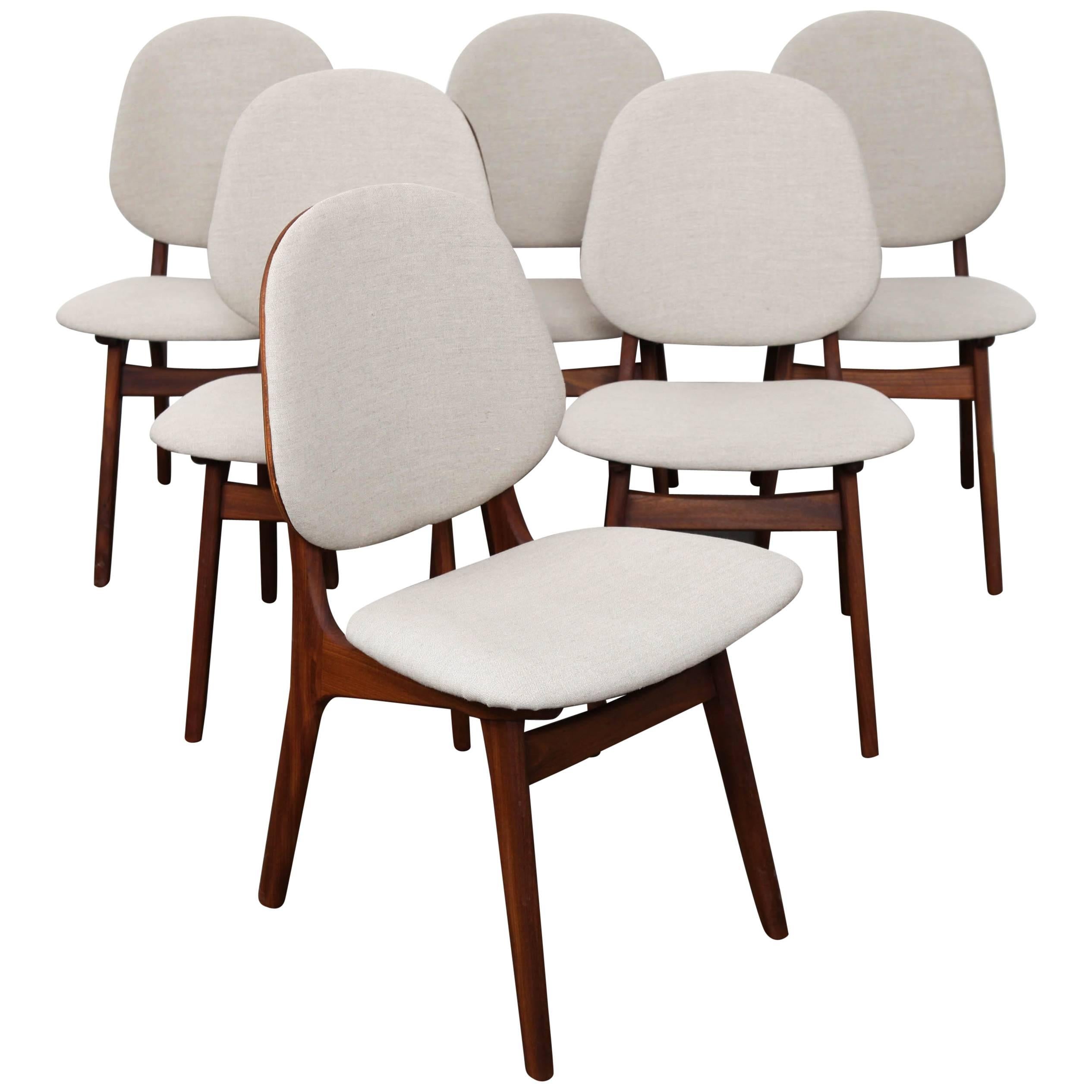 Set of Six Norwegian Teak Dining Chairs by Arne Hovmand-Olsen