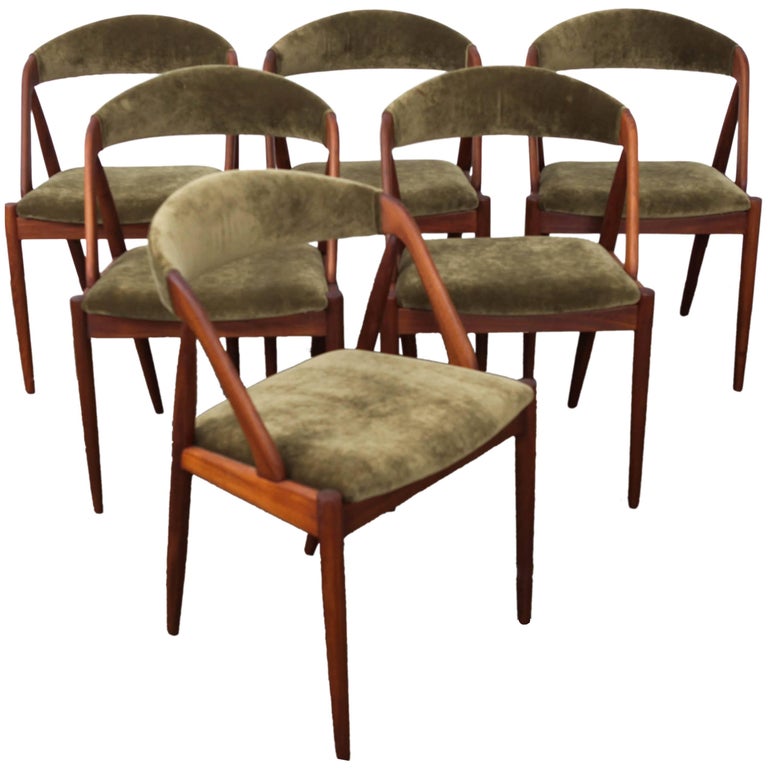 Set of Six Danish Kai Kristiansen Dining Chairs at 1stDibs