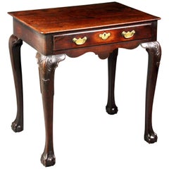 Cabriole Leg Irish Side Table in Red Walnut