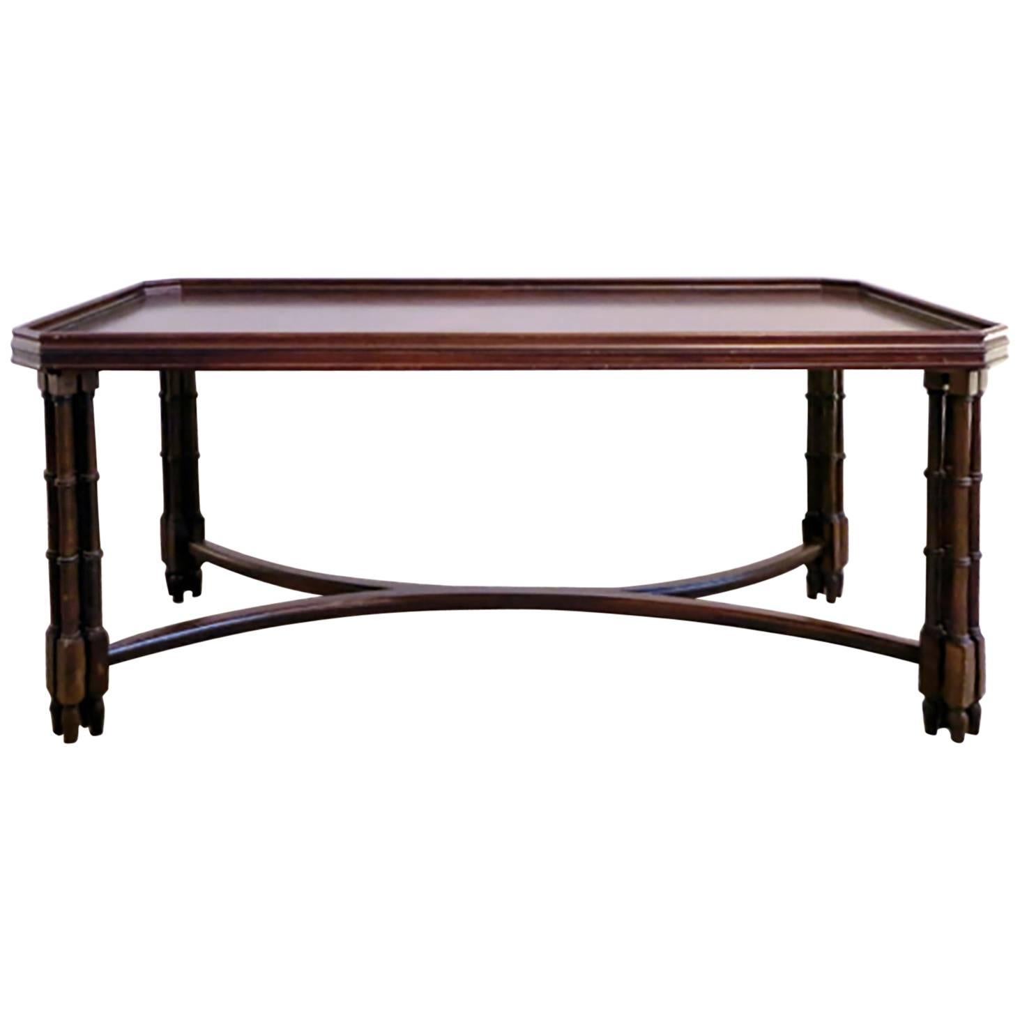 Mahogany Coffee Table by Madeleine Castaing, 1960s For Sale