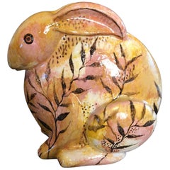 Stunning Big Rabbit Handmade Hand-Painted Master Artisan Eva Fritz-Lindner