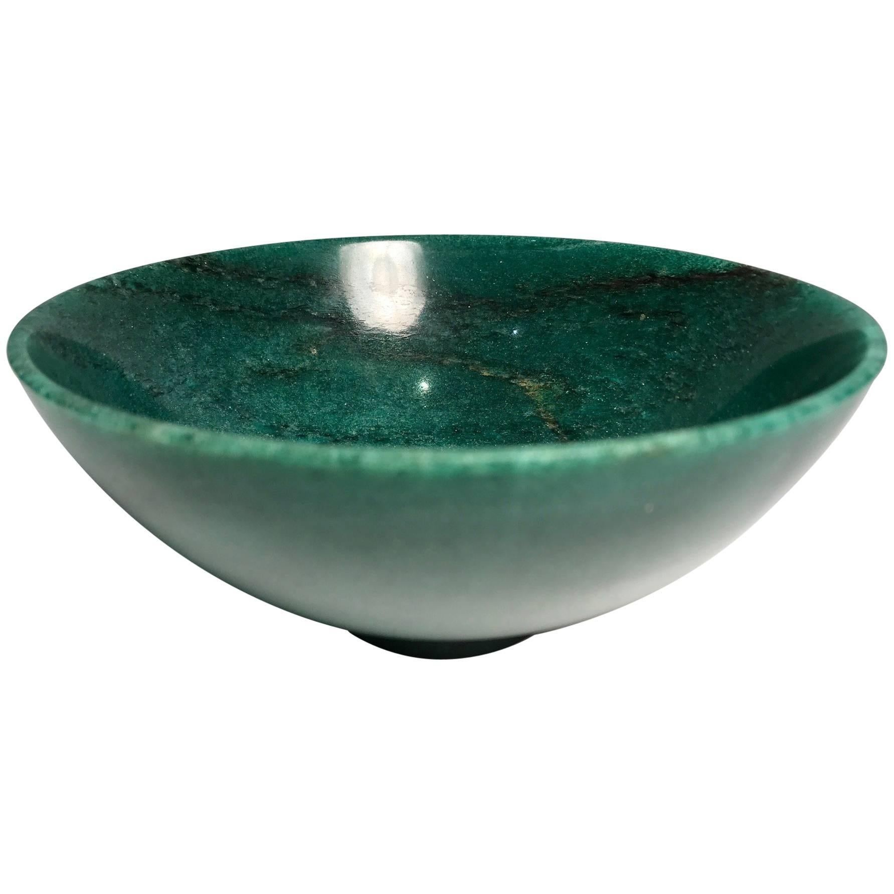 Semi Precious Aventurine Jade Bowl Hand-Carved in India