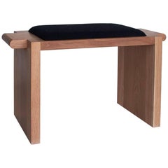 Plank Bench / Stool, Upholstered Solid Wood Bench