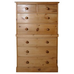 Victorian Seven Pine Drawer Chest on Chest