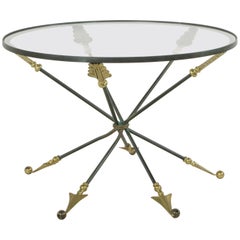 Mid-20th Century French Directoire Style Bronze and Glass Coffee Table