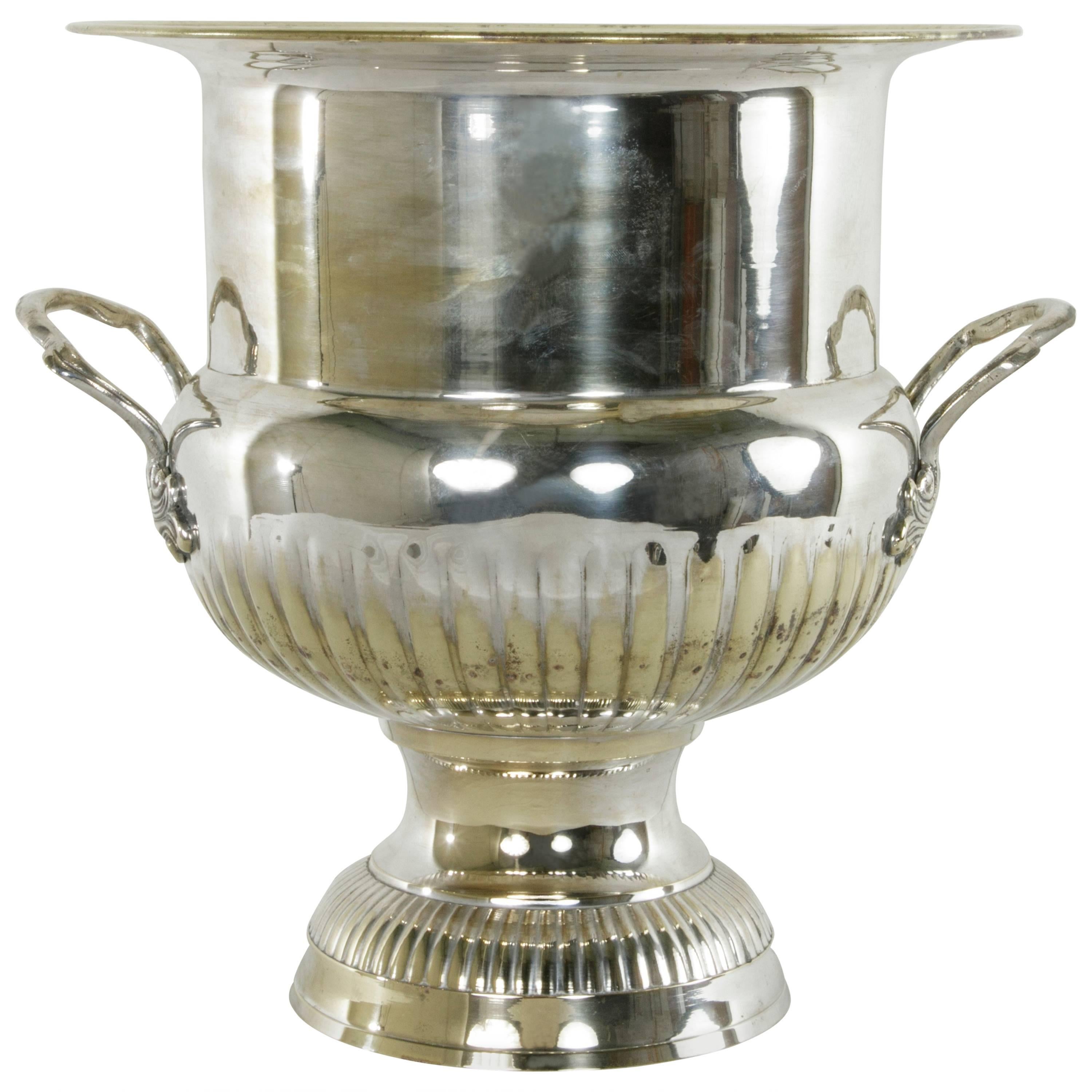 Very Large Mid-20th Century French Silver Plate Hotel Champagne Bucket