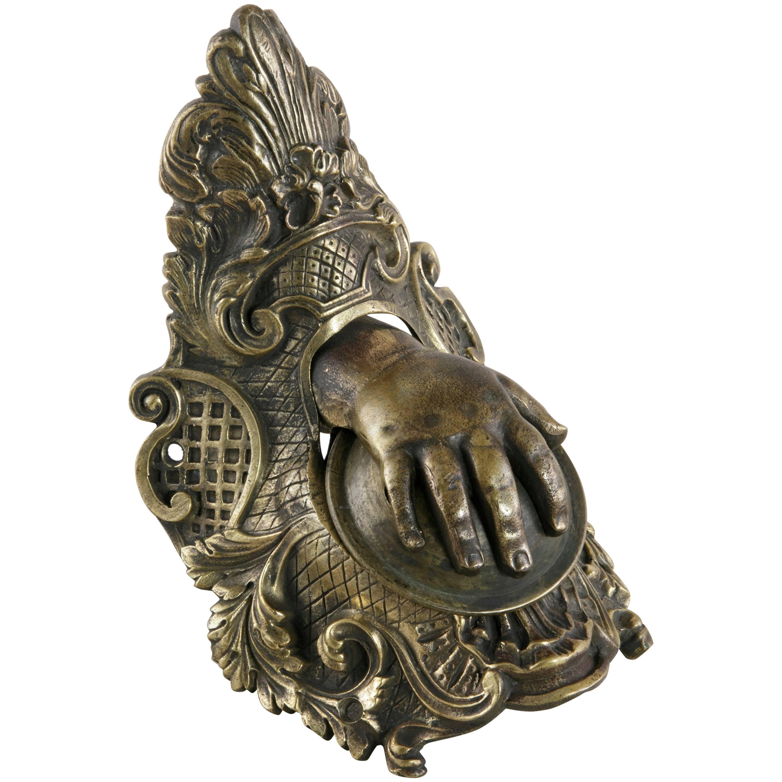 19th Century French Napoleon III Period Bronze Billiard Corner Pocket with Hand