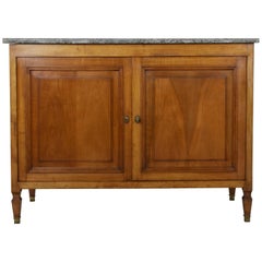 Early 20th Century French Cherrywood Directoire Style Buffet with Marble Top