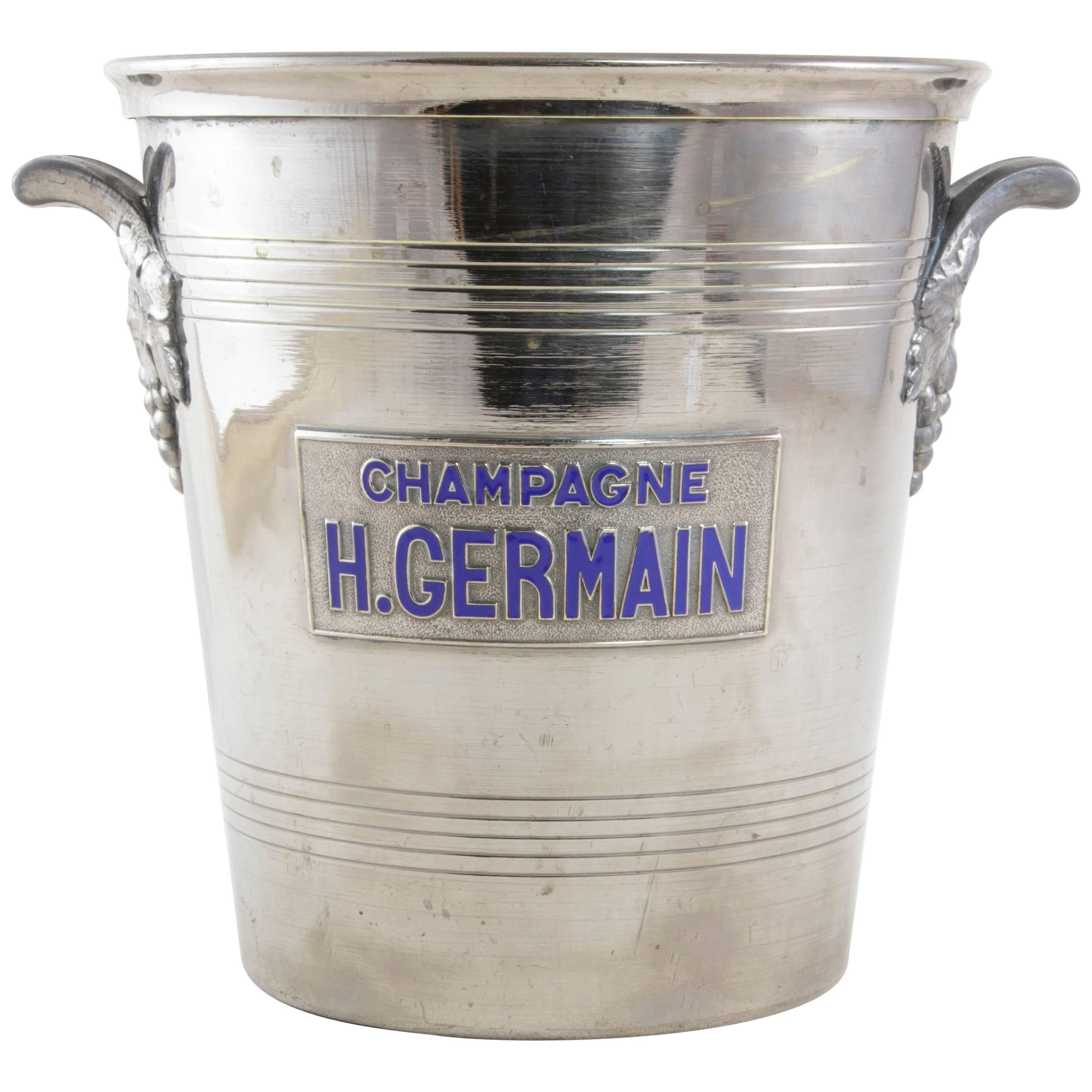 Mid-20th Century French Silver Plate Champagne Bucket Marked H. Germain