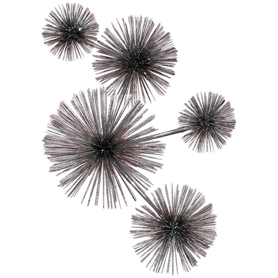 Vintage Jere Style Sea Urchin Pom Pom Atomic Table Sculpture MCM Brutalist 13" 