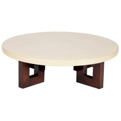 Circular Cork Coffee Table Designed by Paul Frankl for Johnson Furniture Co