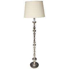1940s French Silvered Floor Lamp