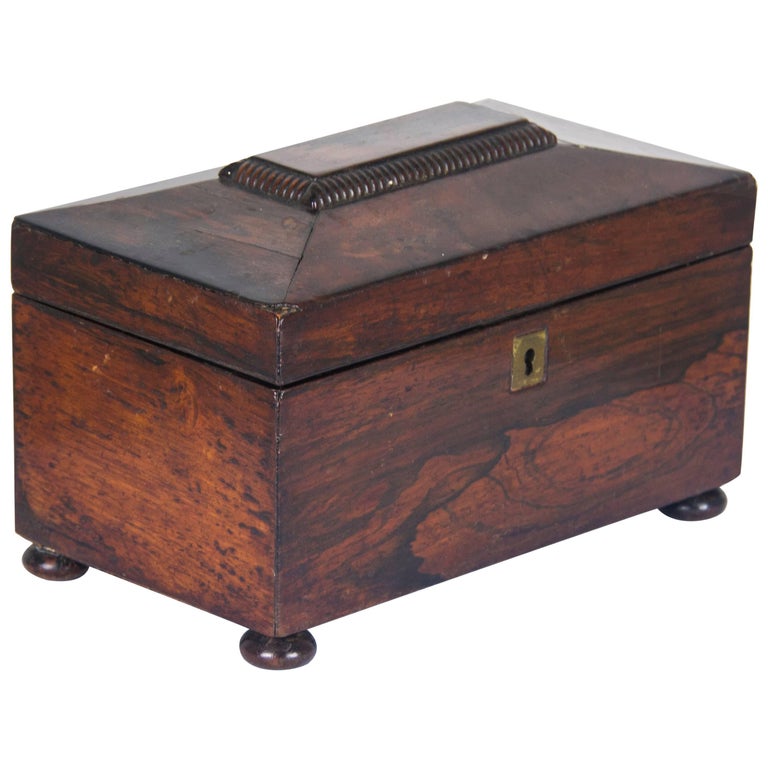Antique Tea Caddy Rosewood Tea Caddy Regency, Scotland, 1820 at 1stDibs