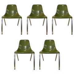 Set of Five Mid-Century Modern Howell Chicago Eames Fiberglass Chairs