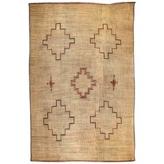 Used Moroccan Tribal Leather Rug