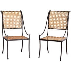 John Vesey, Pair of Wrought Iron and Cane Side Chairs, circa 1958