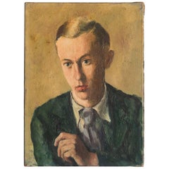 Oil Painting of a Young French Gentleman, circa 1920