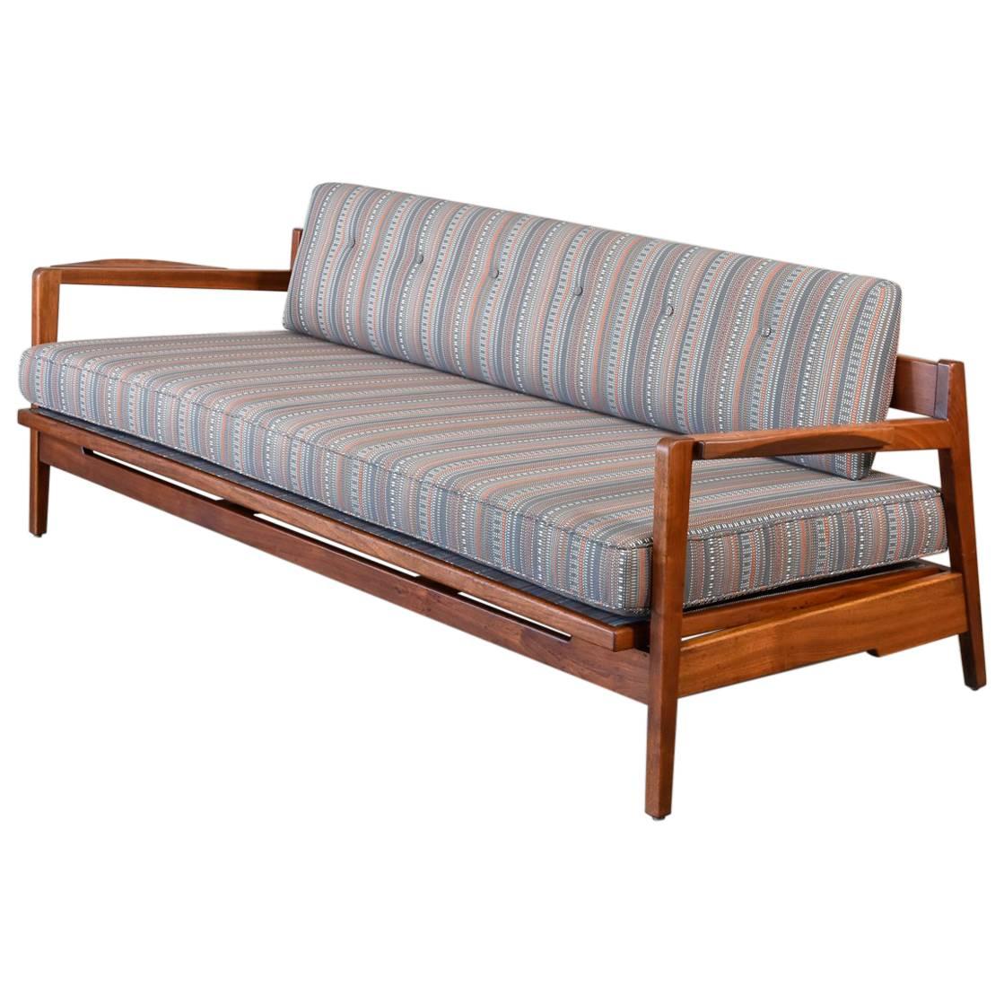 Rare Walnut Daybed by Jens Risom For Sale