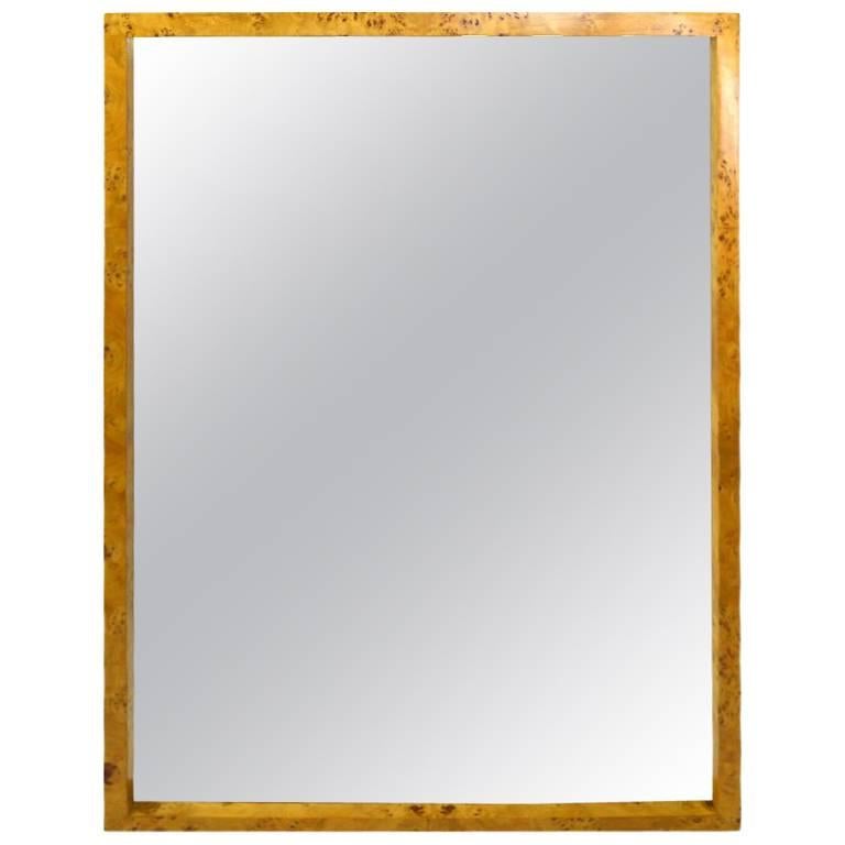 Elegant Burl Frame Mirror by Pace