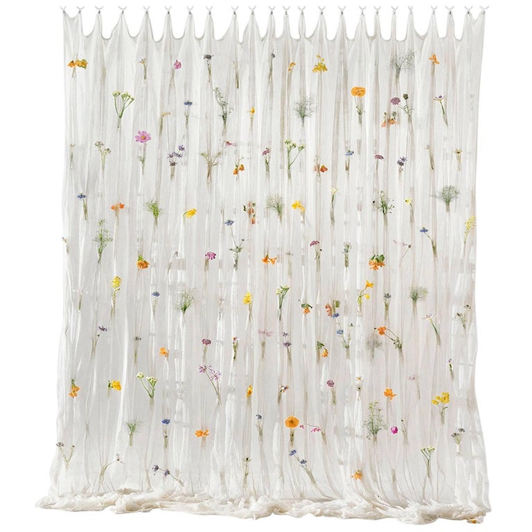 Draped Flowers, Paper Thread Curtain to Hold Fresh Flowers by UMÉ Studio For Sale