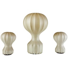 Set of Three Original "Gatto" Table Lamps by Achille Castiglioni for Flos