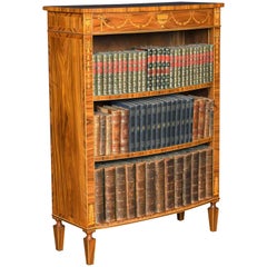 Sheraton Revival Rosewood Inlaid Open Bookcase