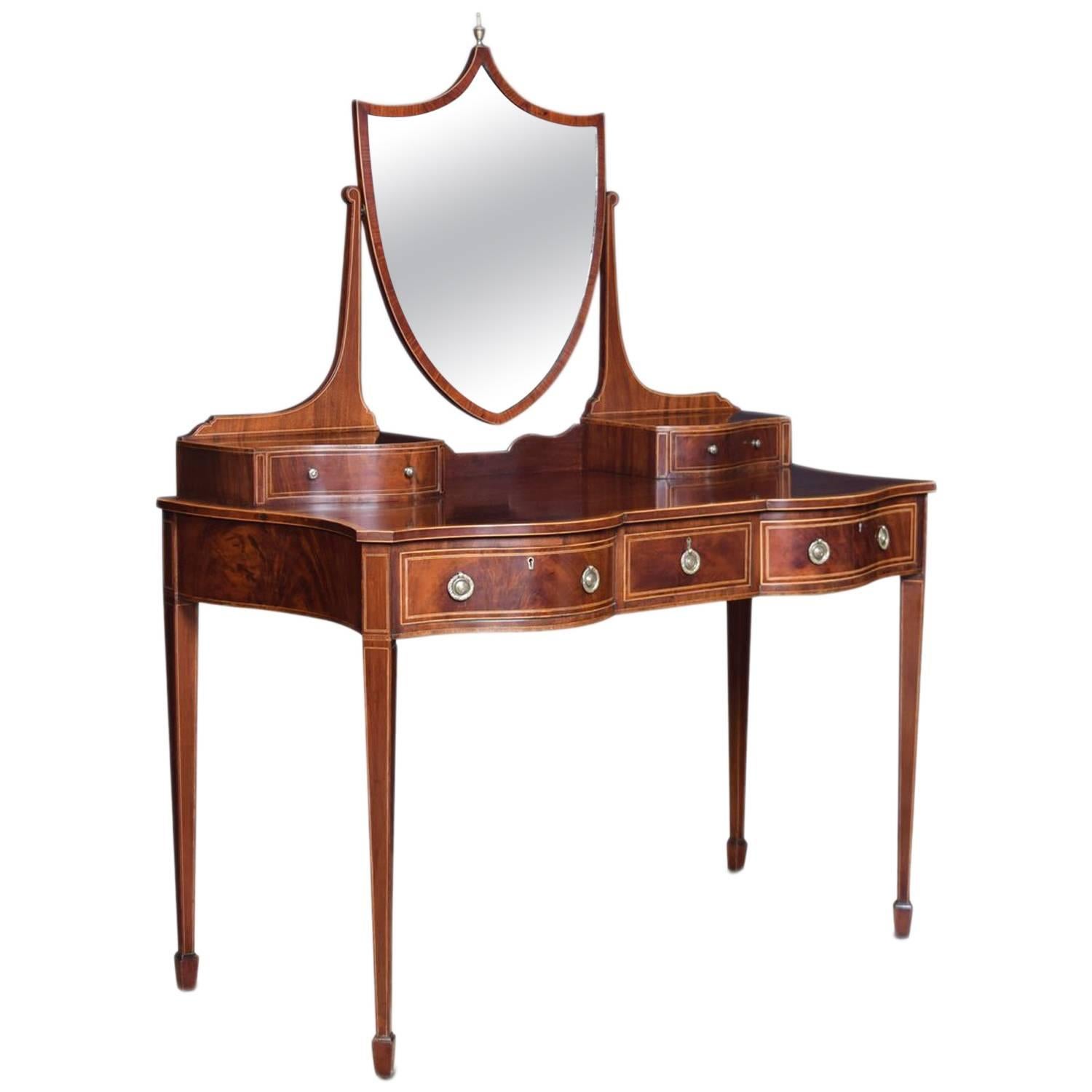 Edwardian Mahogany Inlaid Dressing Table