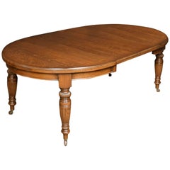 Antique Oak Oval Extending Dining Table