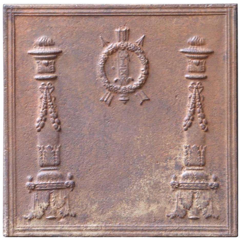19th Century French 'Pillars with Decoration' Fireback