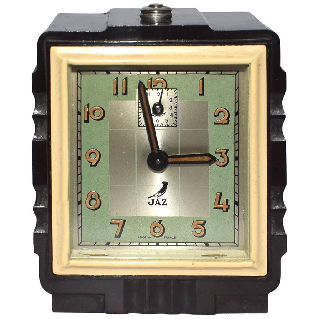 Rare Art Deco 1930s French Bakelite Miniature Alarm Clock