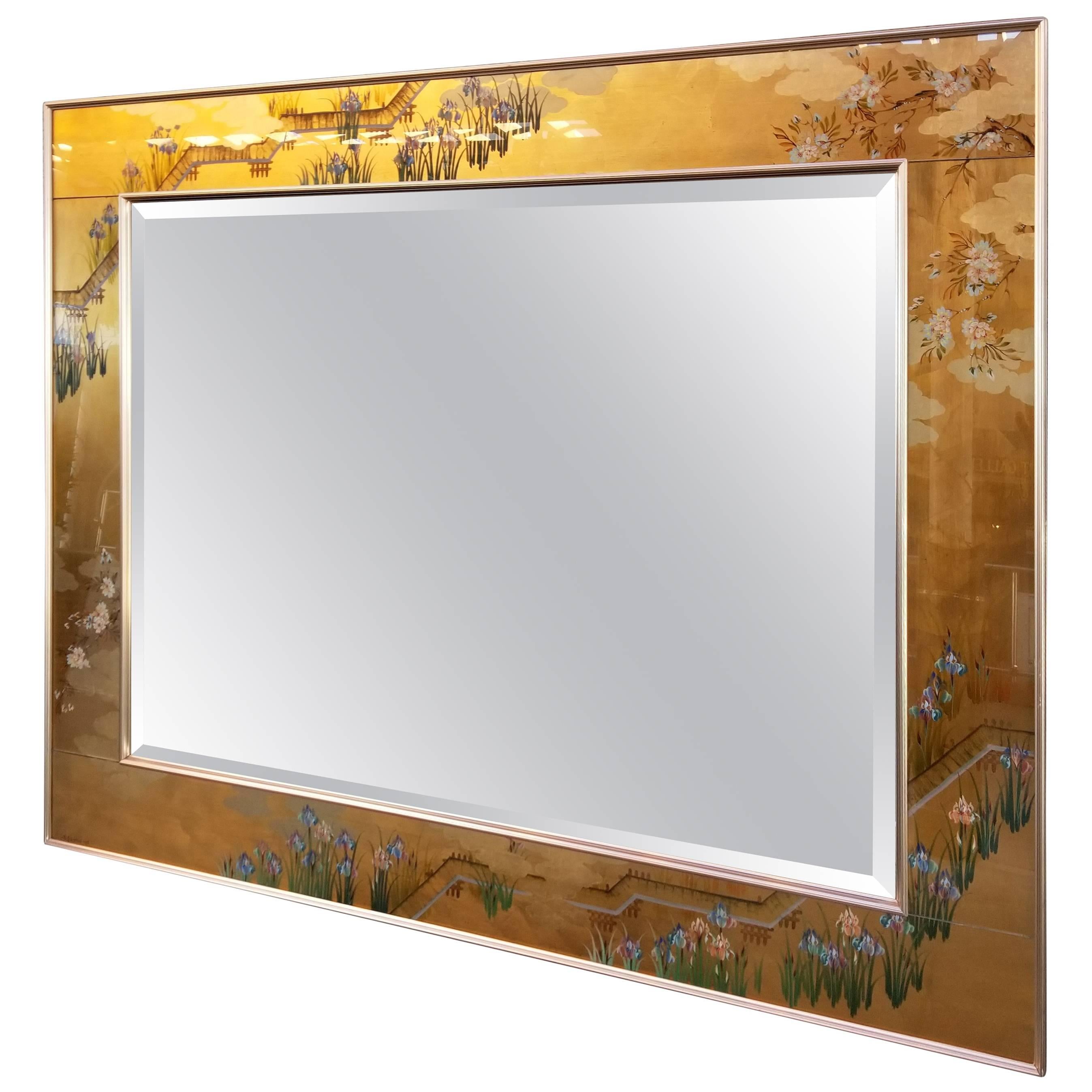 Labarge Églomisé Horizontal Beveled Mirror