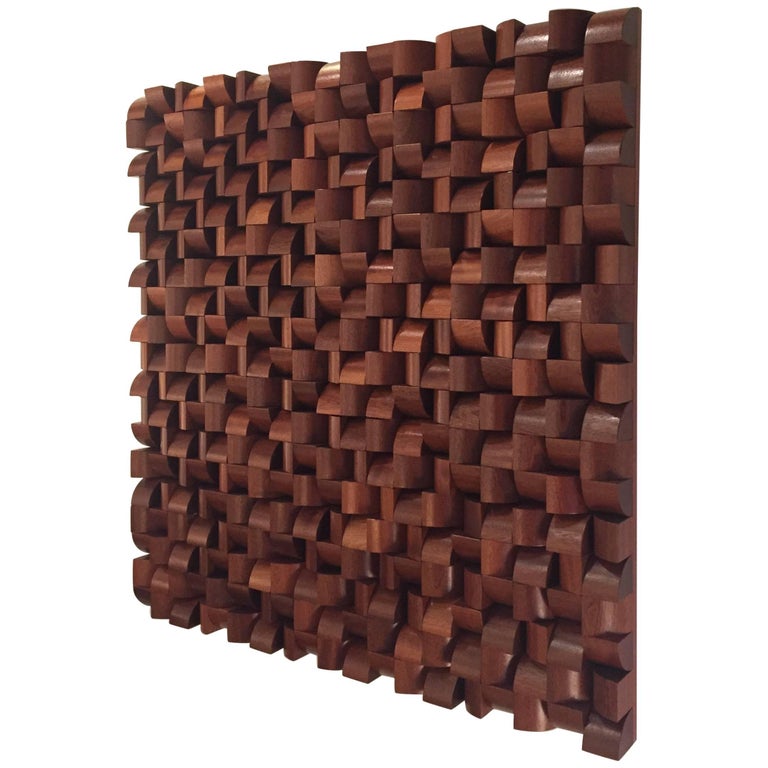 Sapele Wood Abstract Wall Sculpture For Sale at 1stDibs