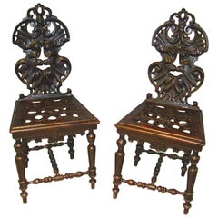 Pair of Louis XIII Baroque Chairs, circa 1900