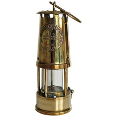 Miner's Lamp All Brass Eccles Type 6 Protector Lamp & Lighting Co, Circa 1930