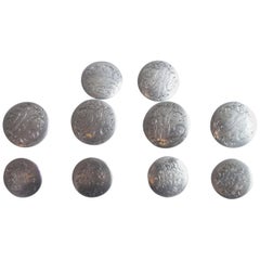 Fino y Rarísimo Juego de 10 Botones de Abrigo Jorge III en Tallas de Gabriel Wirgman