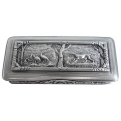 Antique Very Rare George IV Pocket Snuff Box Made in London in 1825 by John Jones III