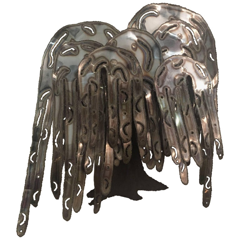 Weeping Willow Tree Metal Wall Art MidCentury Modern Curtis Jere Style