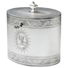 Very Fine and Rare George III Transitional Tea Caddy by Hester Bateman