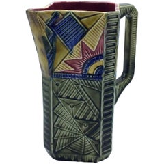 Art Deco Majolica Pitcher by Frie Onnaing, France