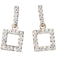 Pair of Diamond and White Gold Earrings