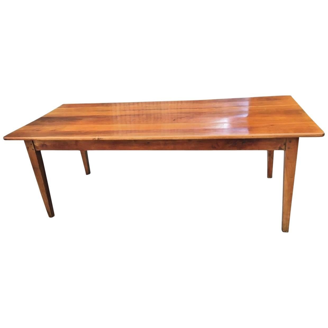 Cherry wood Farmhouse Table. Kitchen Table. Dining Table c1900