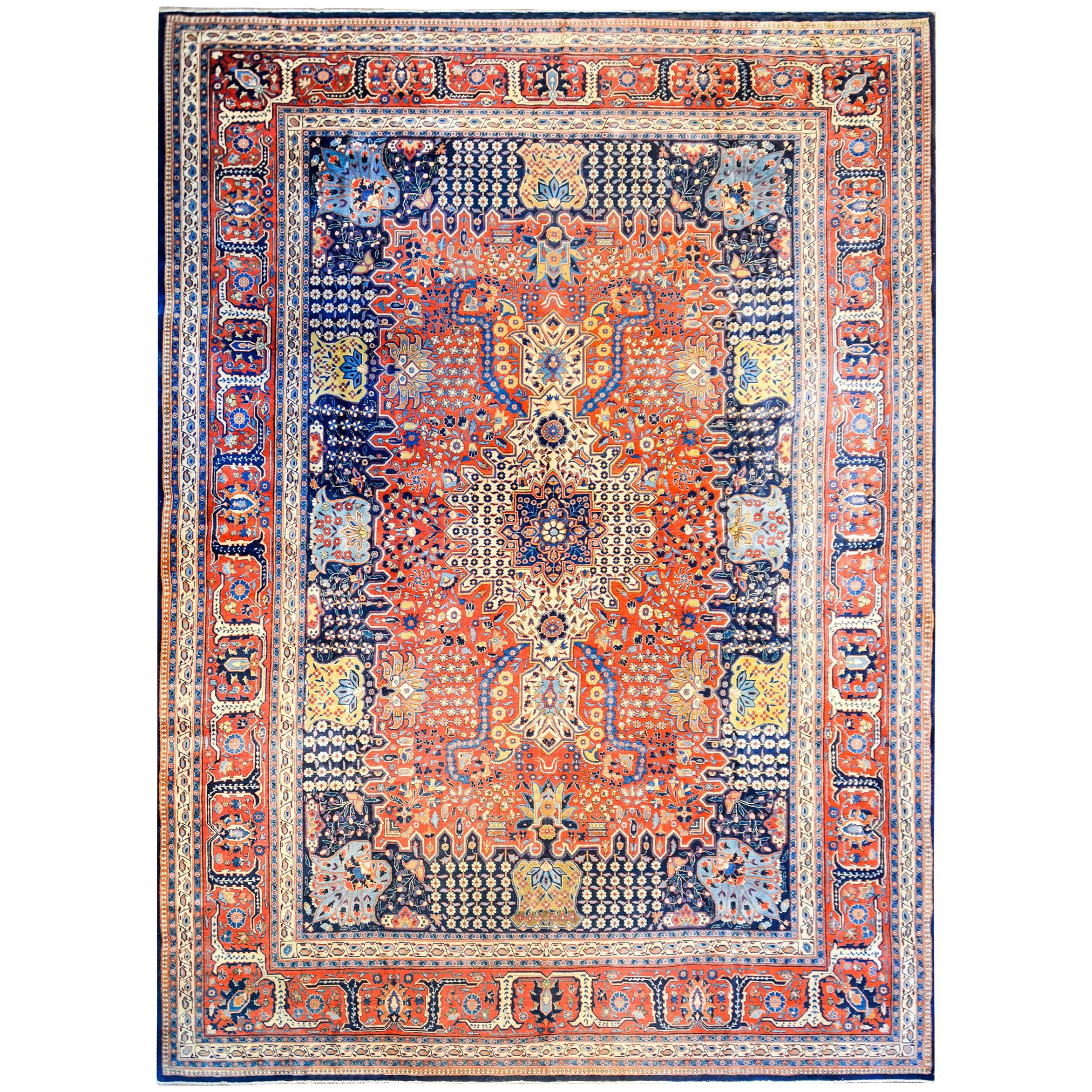 Unbelievable Early 20th Century Dabir Kashan Rug For Sale