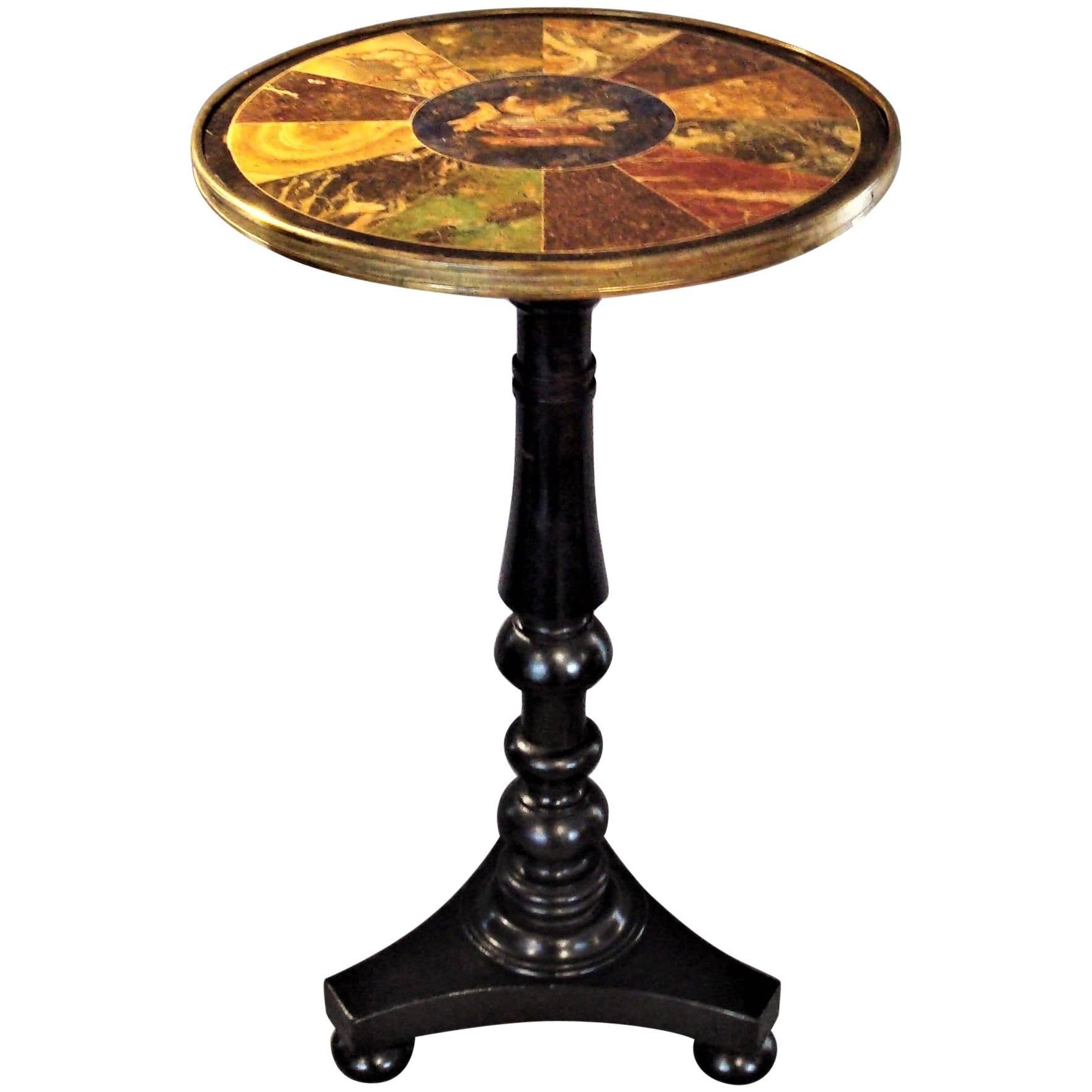 Regency Painted Simulated Marble-Top Table For Sale