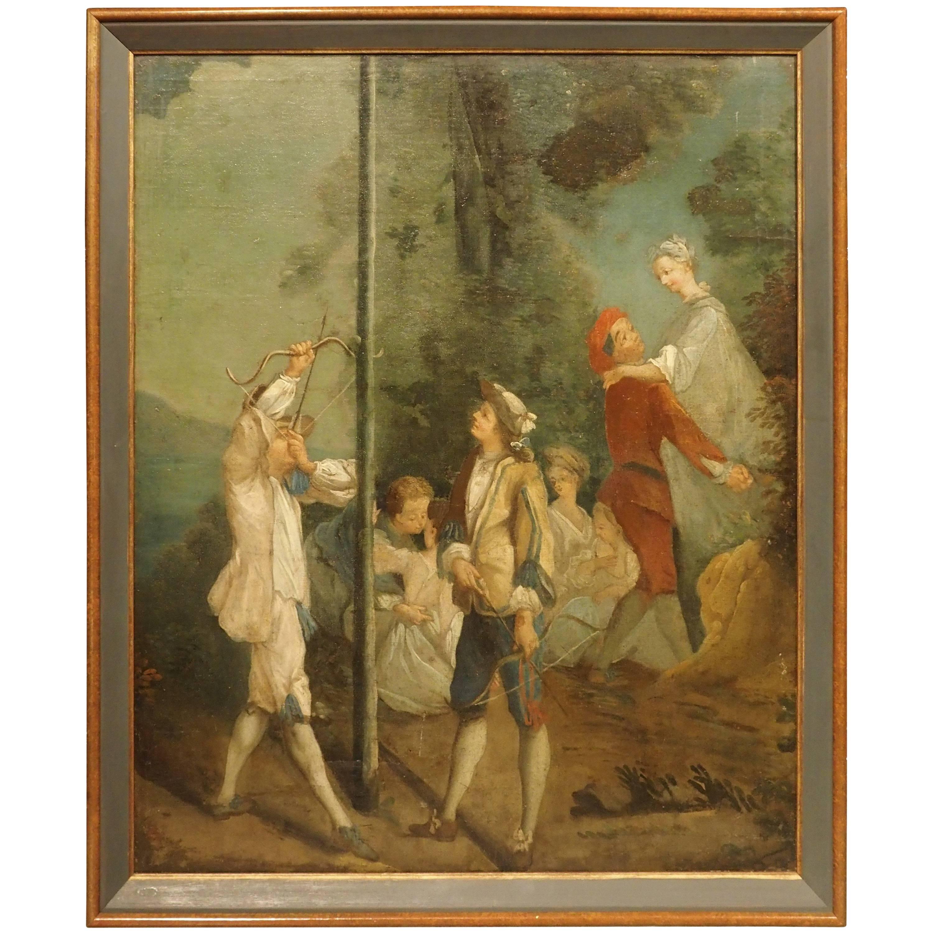 19th Century French Oil Painting After Nicolas Lancret, La Jeunesse