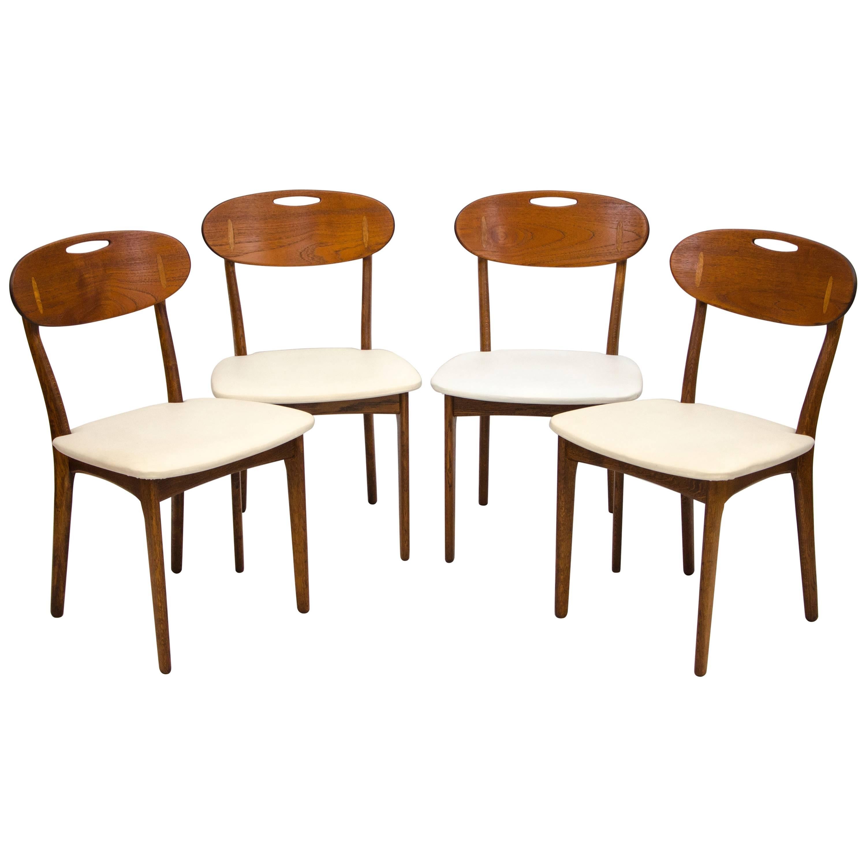 Set of Four Danish Teak Dining Chairs by Svend Åge Madsen for K. Knudsen & Søn