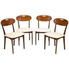 Set of Four Danish Teak Dining Chairs by Svend Åge Madsen for K. Knudsen & Søn