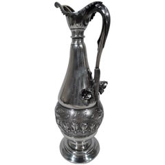English Aesthetic Sterling Silver Decanter by Frederick Elkington