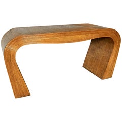 Pencil Reed Bamboo Console Sofa Table, Gabriella Crespi Style