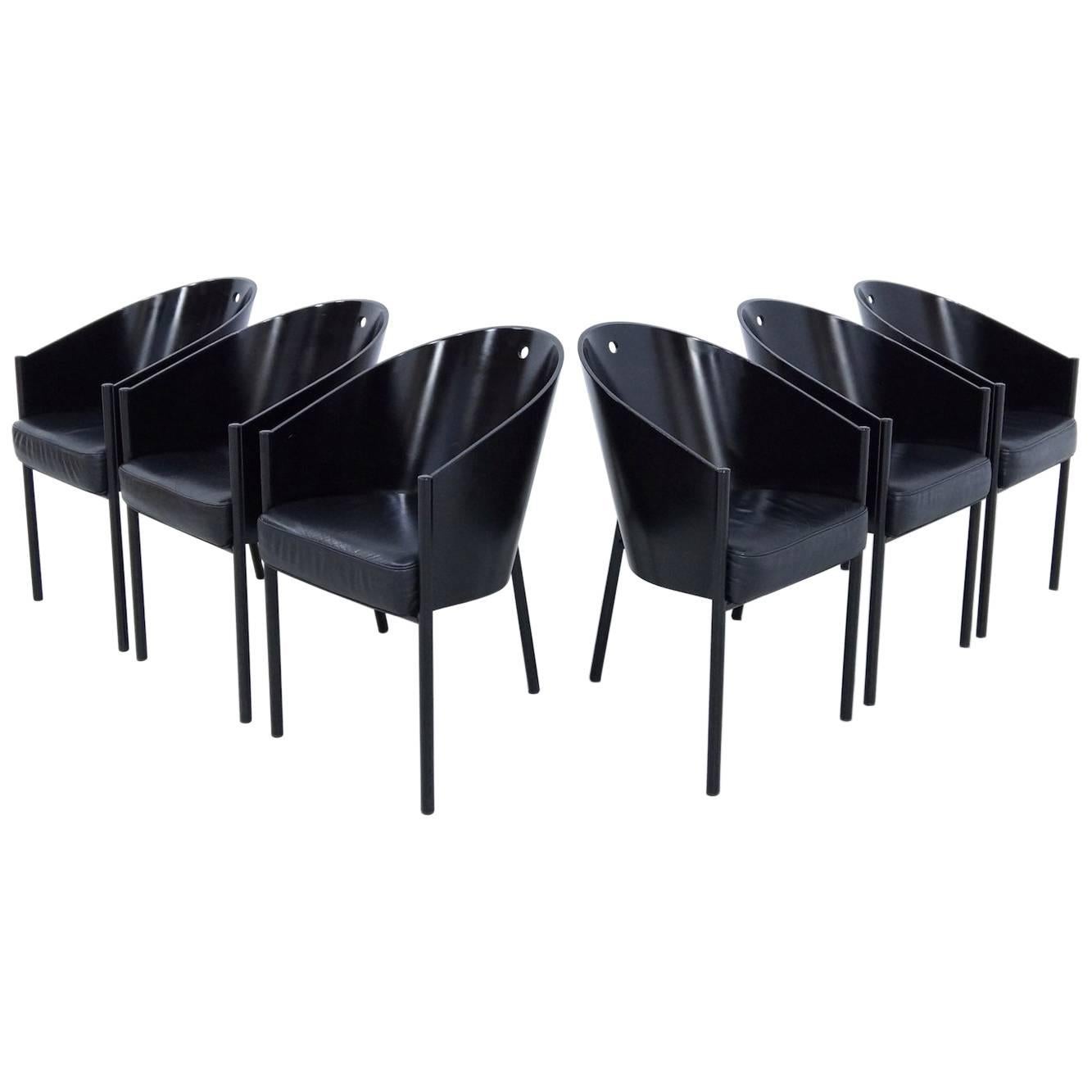 Black Philippe Starck Costes Chairs, Set of Six For Sale